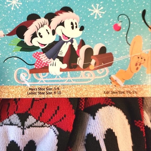 NWT-Disney-Mickey Mouse-Matching Family Pack Christmas Socks-Red & Black-See Pic - Picture 3 of 3